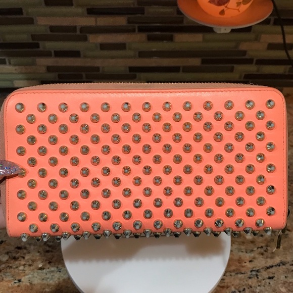Christian Louboutin Panettone Studded Leather Zip Around Wallet 😍🔥🧡 - Picture 8 of 17